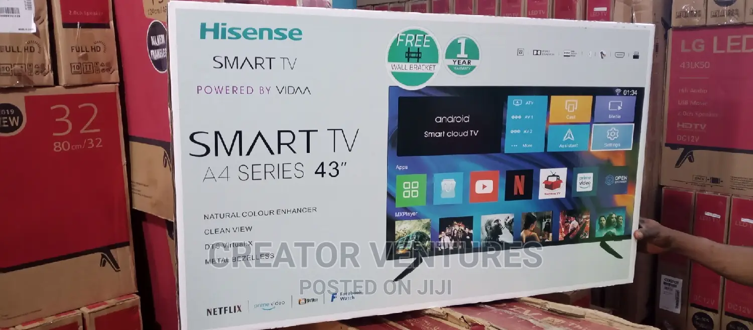 Hisense 43" Smart Android LED Tv, Netflix, Bluetooth