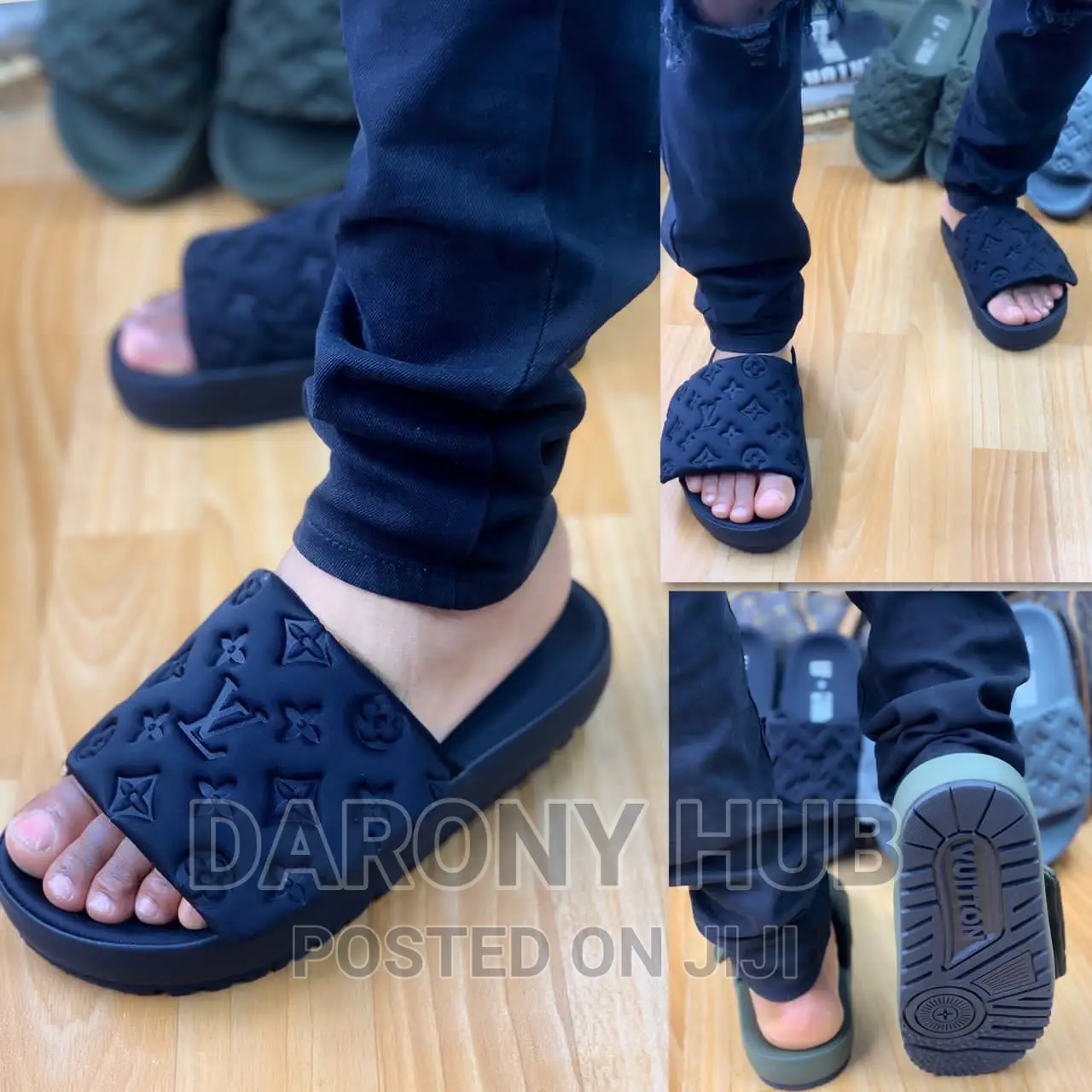 New Luxury Louis Vuitton Slides_green, Ash, Black
