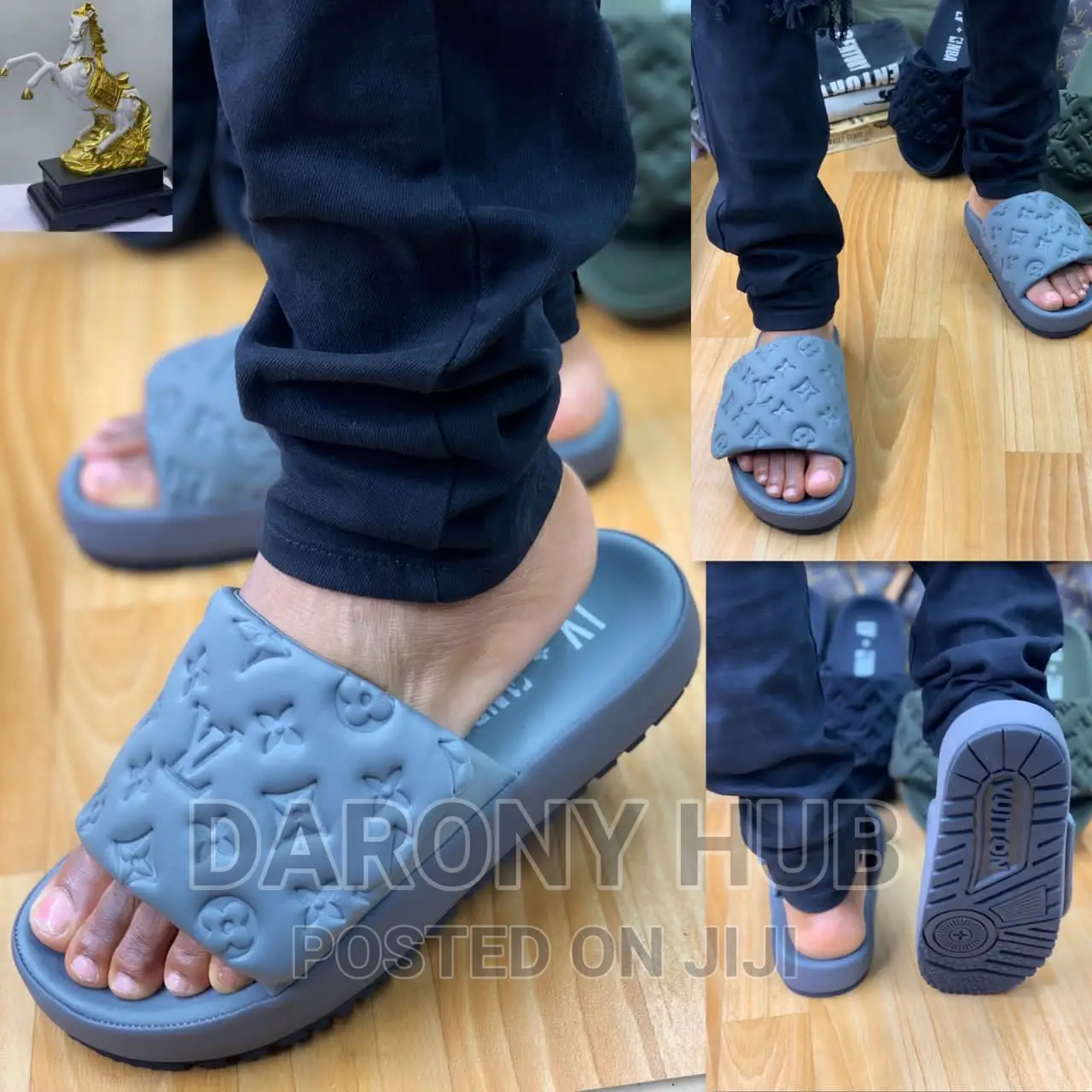 New Luxury Louis Vuitton Slides_green, Ash, Black
