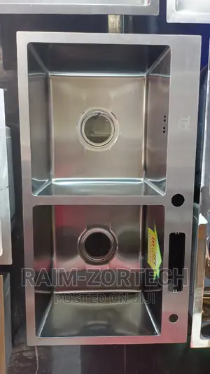 Hand-Made Double Bow Anti-Rust Black Kitchen Sink