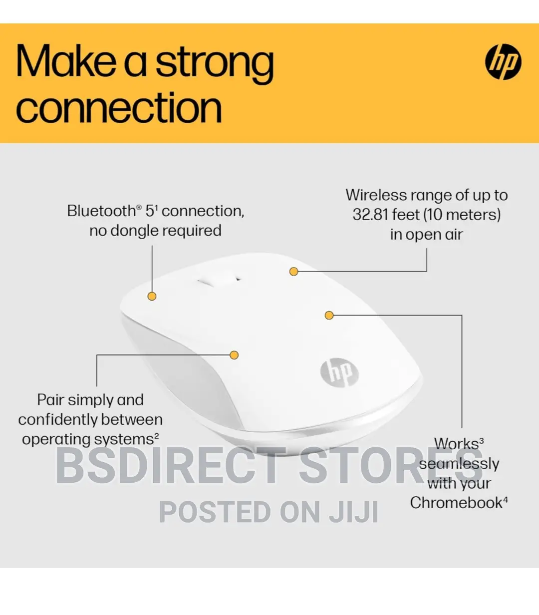 HP 410 PC Mouse Bluetooth Connection, Compatible With Chrome