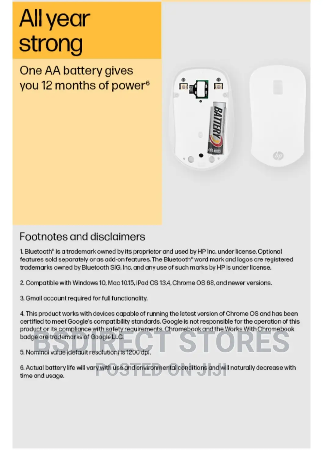 HP 410 PC Mouse Bluetooth Connection, Compatible With Chrome