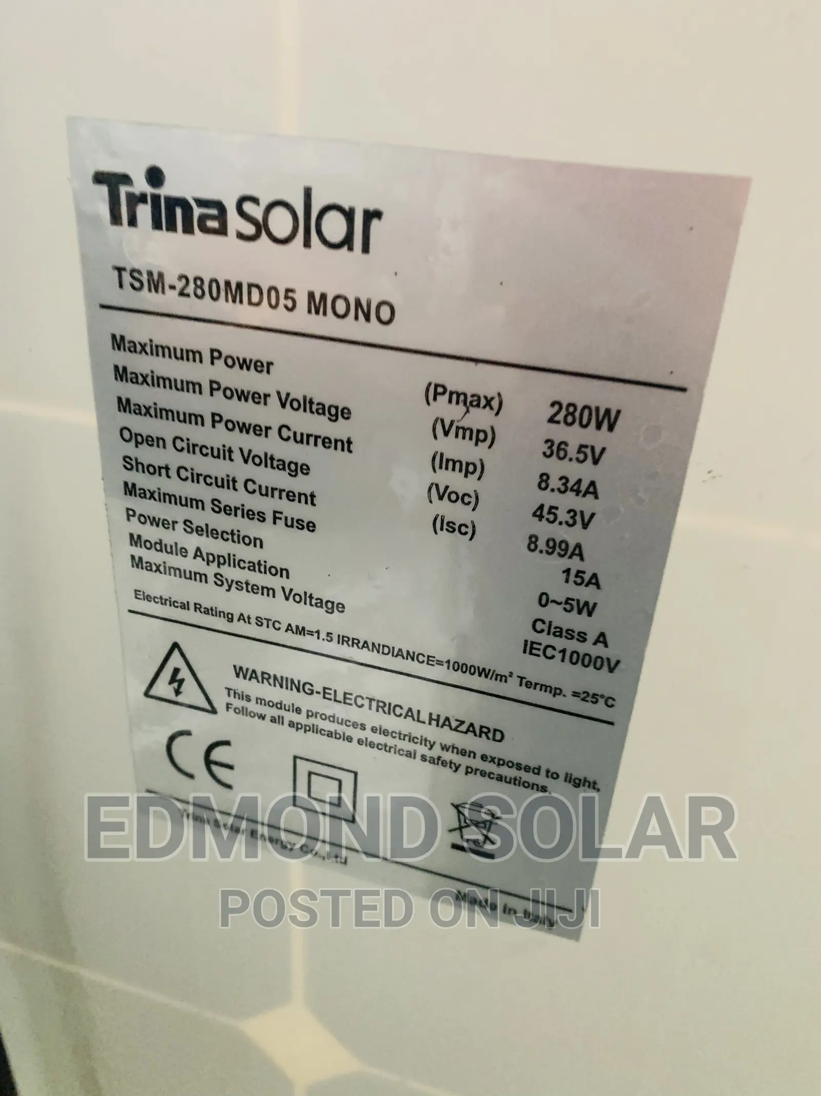 Trina Solar Panels 280W 24V Is Available