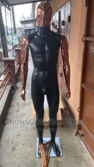 Matt Black Rose Gold Body Male Full Body Mannequin