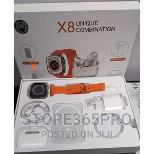X8 Ultra Series 8 Smart Watch Powerbank, Airpod, Charger