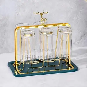 Hanging Glass Cup Holder Rack Goblet Home Office Bar Mug