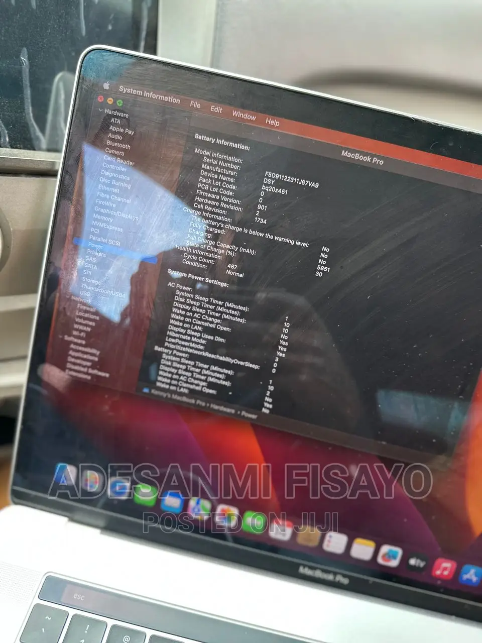Laptop Apple MacBook Pro 2019 16GB Intel Core i9 SSD 512GB