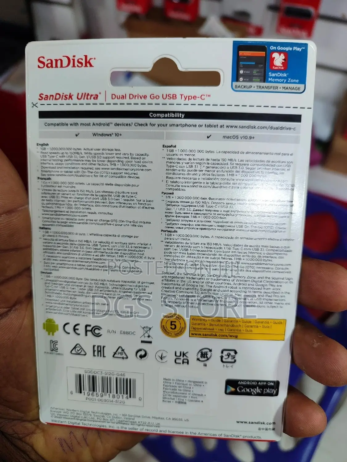 Sandisk Ultra Dual Drive Go Usb Type C 512gb Otg