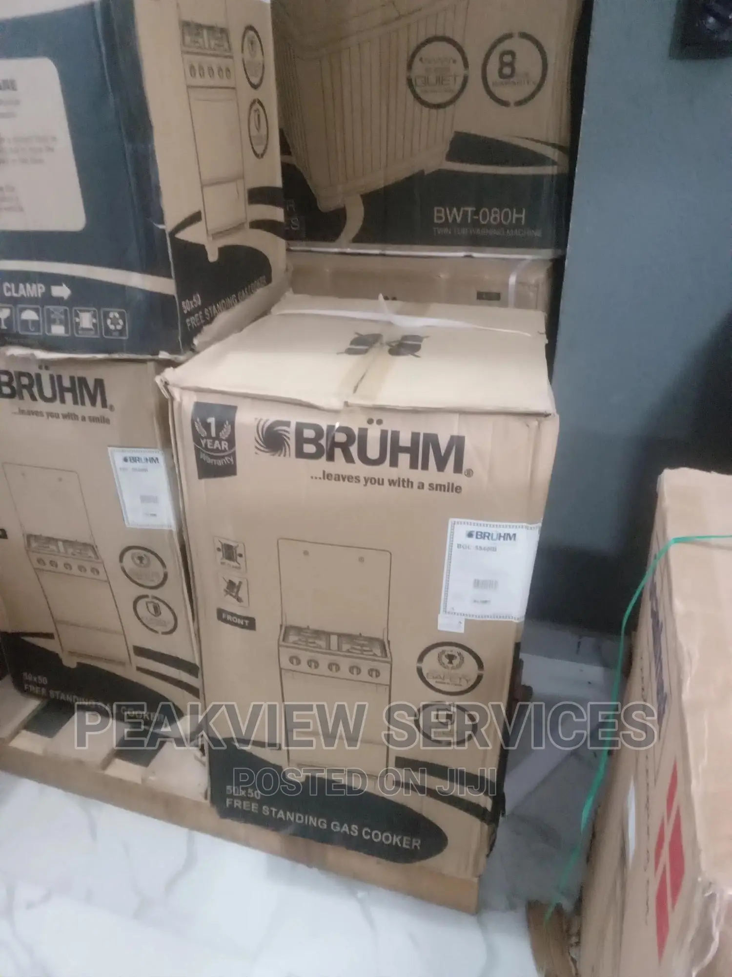 New 4 Gas Burner Bruhm + Oven (Bgc5540ib)