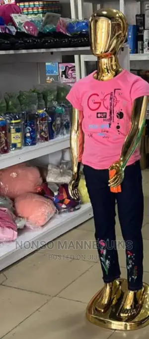 Age 7 To 12 Years Unisex Gold Chrome Mannequin