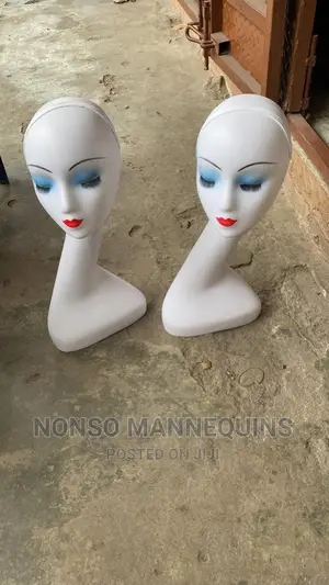 White Long Neck Plastic Mannequin Head