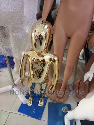 Age 1/3 Unisex Gold Chrome Children Mannequin