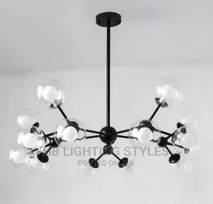 Nordic Black Glass Chandelier Light