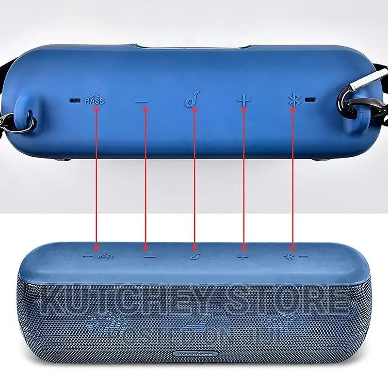 Silicone Pouch for Soundcore Motion+ Speaker Blue Red Black