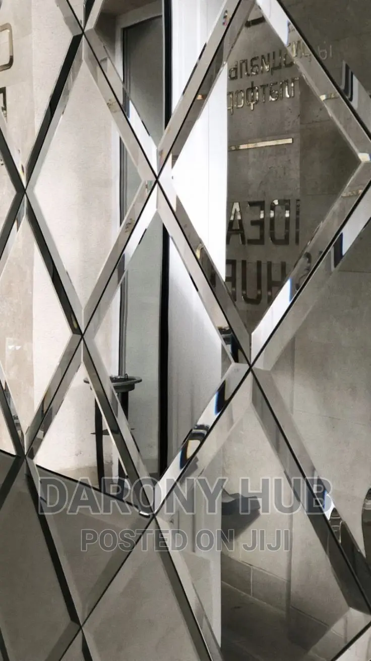3D Beveled Mirror Wall Panel