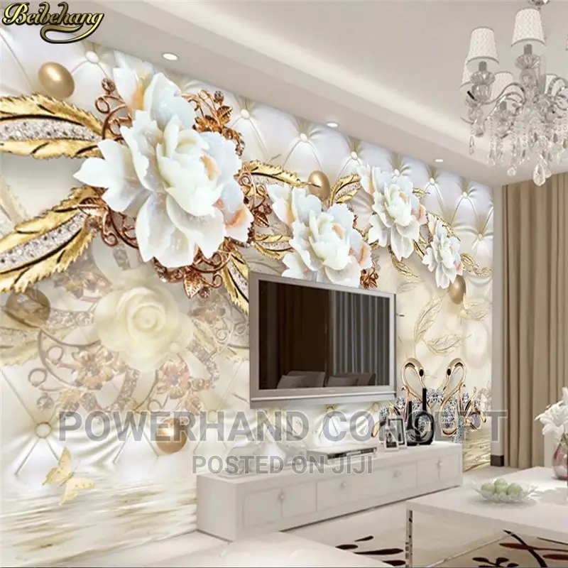 Custom Wallpaper Large Mural 3d Luxury White Flowers