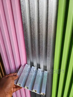 Silver, Lemon, and Pink Color Fluted Panel