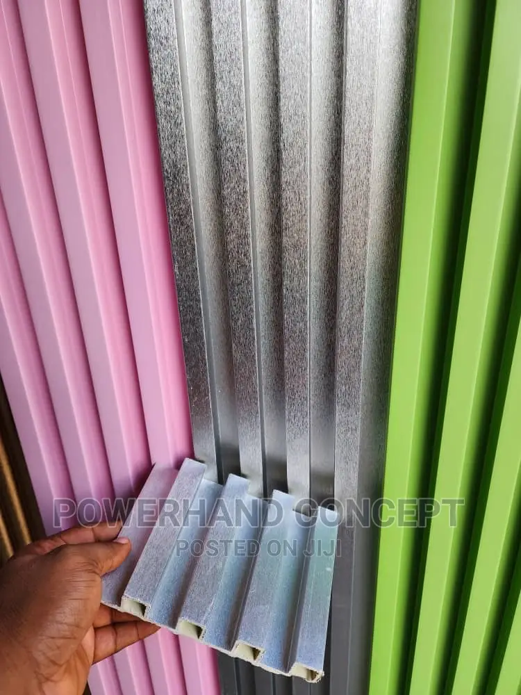 Silver, Lemon, and Pink Color Fluted Panel