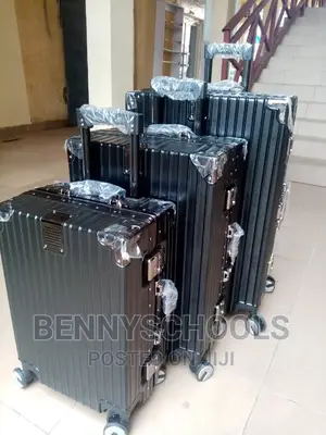 Set of Plain Design Aluminum Traveling Luggage Boxes