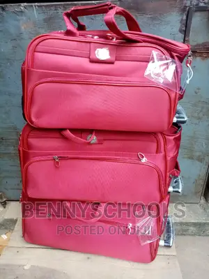 Set of 3 Red Star Express Traveling Bags With Trolley Wheel