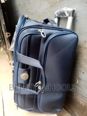 Small Star Navy Blue Express Traveling Bag With Trolleys