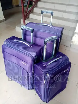 Set of 3 Purple Swiss Polo Traveling Luggage Boxes