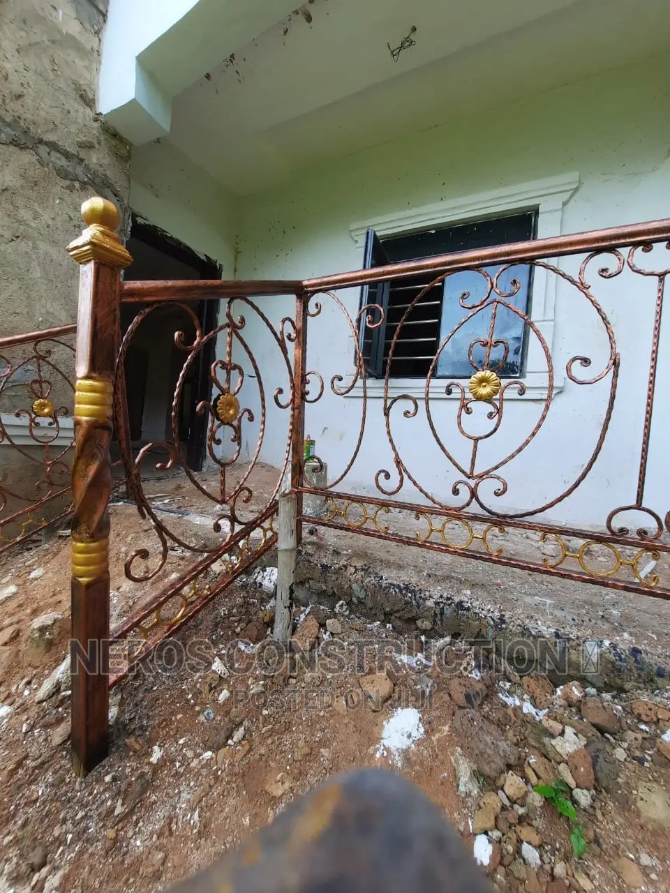 Curly Cumbi Flower Wrought Iron Rail