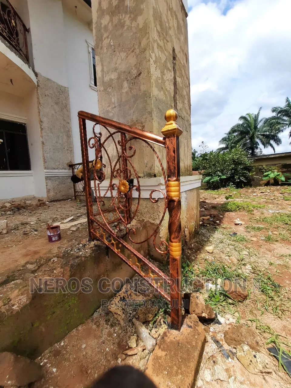 Curly Cumbi Flower Wrought Iron Rail