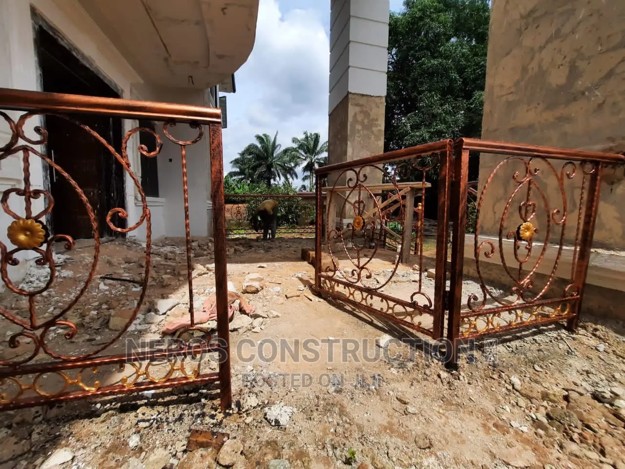 Curly Cumbi Flower Wrought Iron Rail