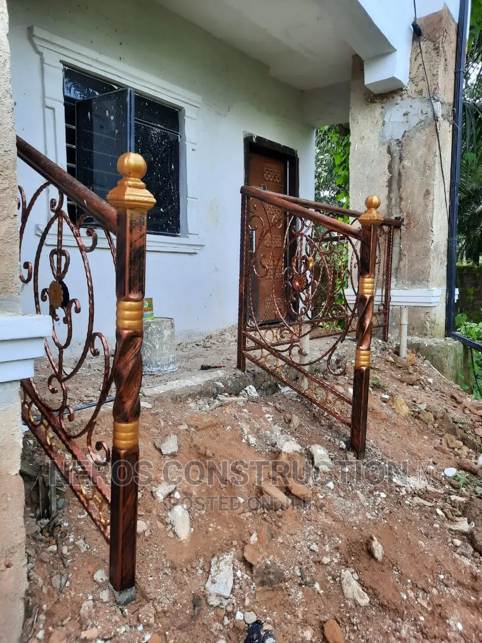Curly Cumbi Flower Wrought Iron Rail