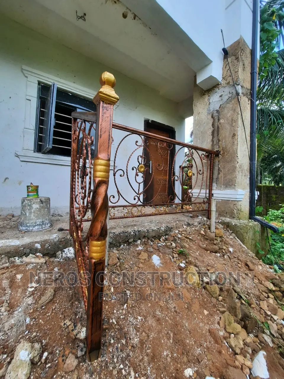 Curly Cumbi Flower Wrought Iron Rail