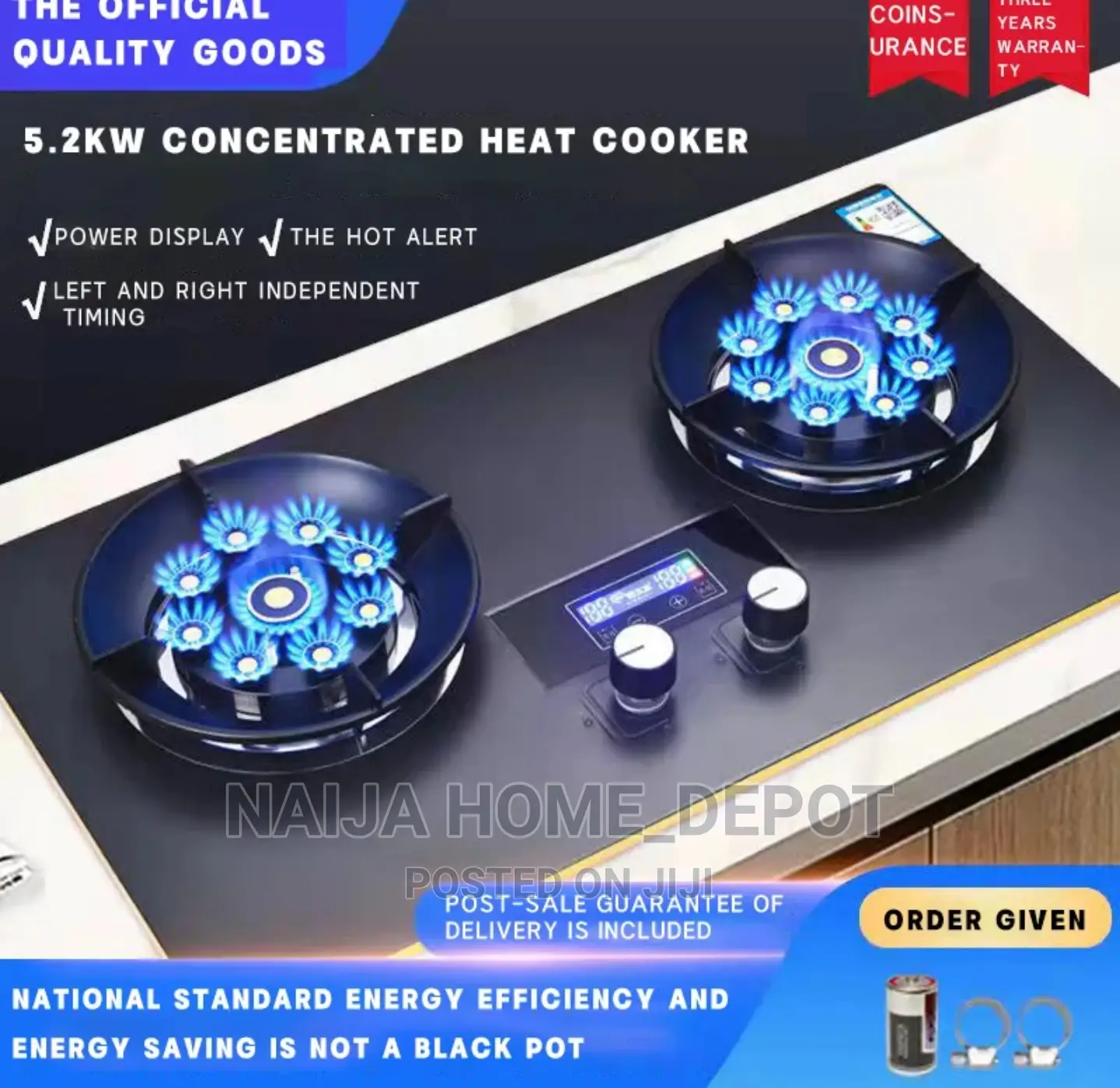 Flippable Gas Cooker With Electronic Controls