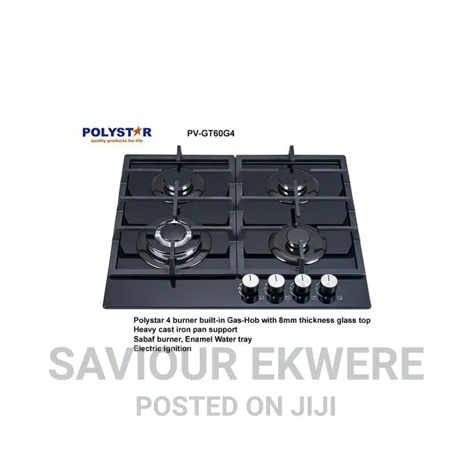4 Burner in-Built Glass Table Top Gas Hob