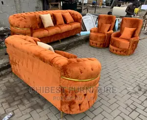 Quality Complete Set of 9 Seaters Upholstery Padded Chairs