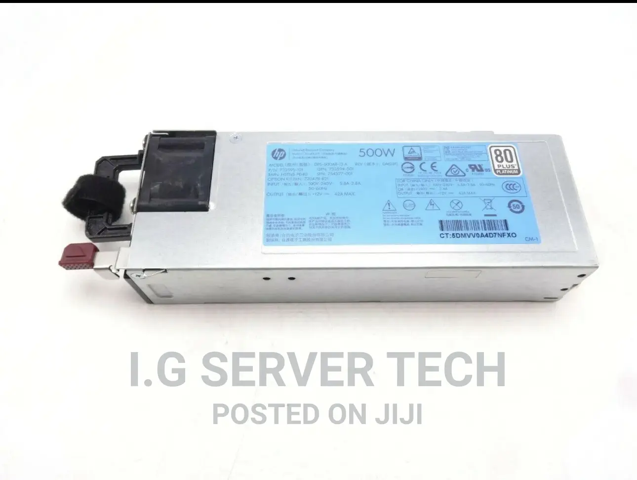 500W Platinum 80plus Power Supply DL360 DL380 ML350 G9 Gen9