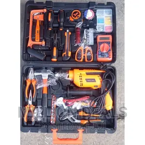 Complete Tools Box Kit Set With Electric Drill 13MM Machine