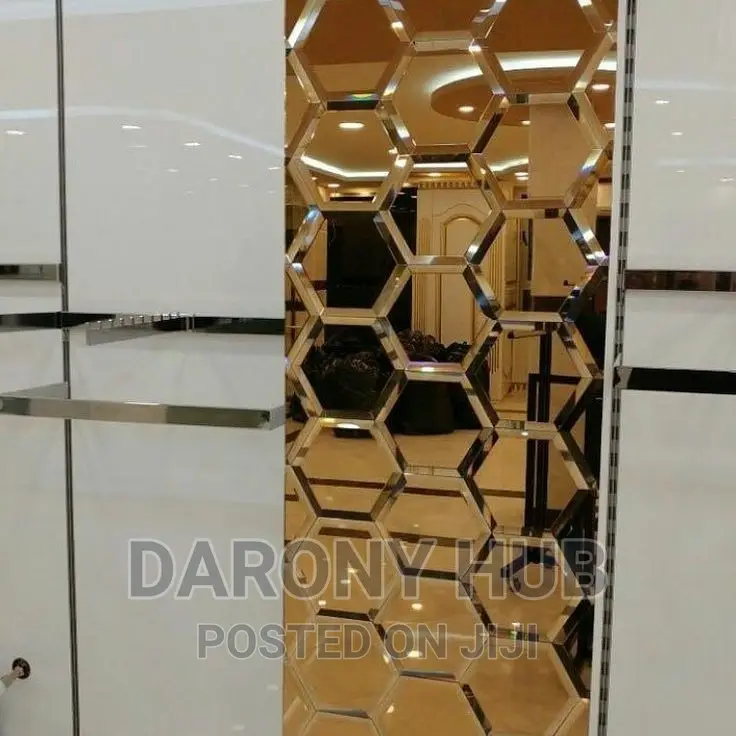 Beveled Honeycomb Mirror Wall Decor
