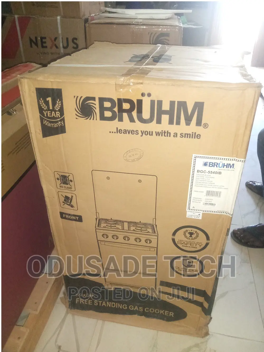 Bruhm Gas Cooker 4burners PLUS Oven