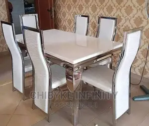 New in : Quality Contemporary 6seater Marble Top Dining Set.