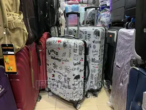 2n1 Set Flowered Design Plastic Travel Luggage