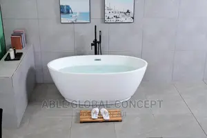 Unique Luxury White And Black Freestanding Acrylic Bathtub