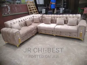 Quality Padded Unphostered Fabric L - Shaped Sofa Chairs