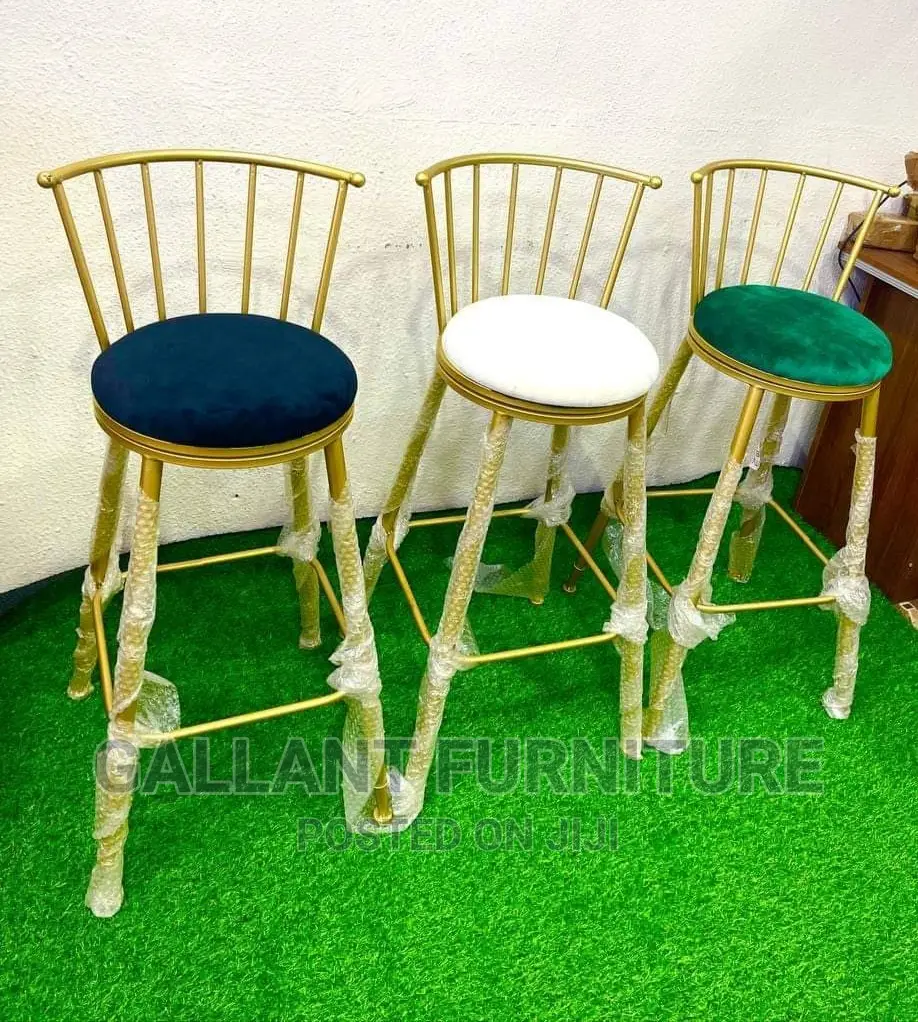 High Quality Bar Stools Iron Gold Legs and Back