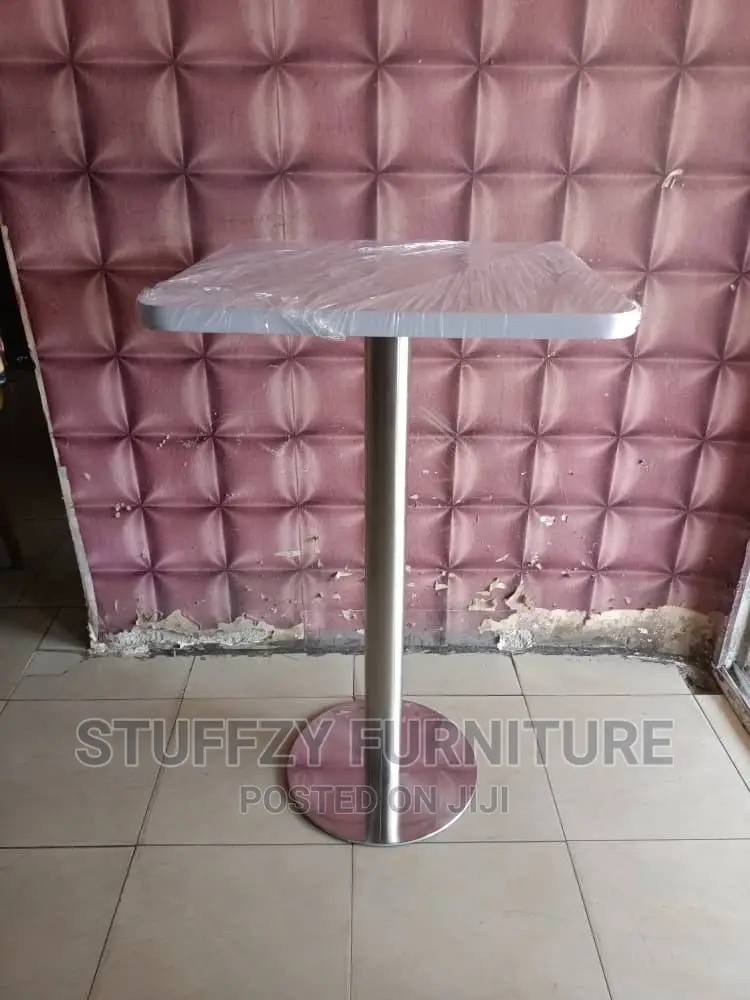 High Stainless Leg Bar Stool Tables