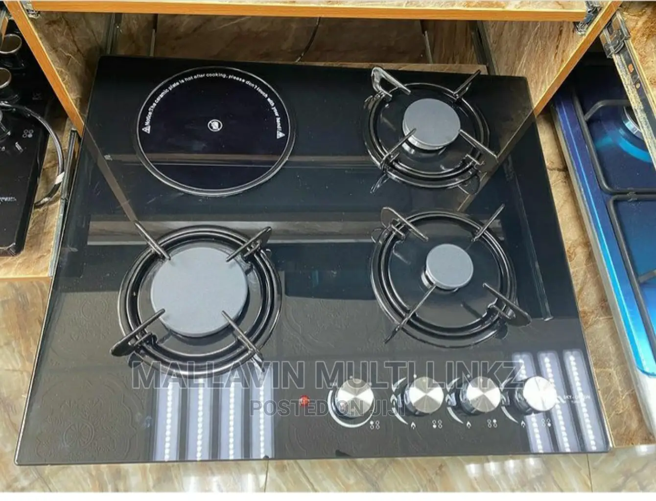Built in Glass Cooktop 4 Burners Gas Cookers ( 3 Gs, 1 Ele)