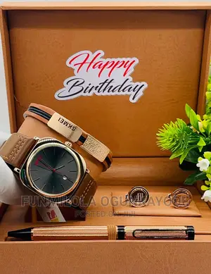 Photo - Skmei Watch, Bracelets With Pen And Cufflinks.