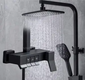 Matte Black Standing Shower