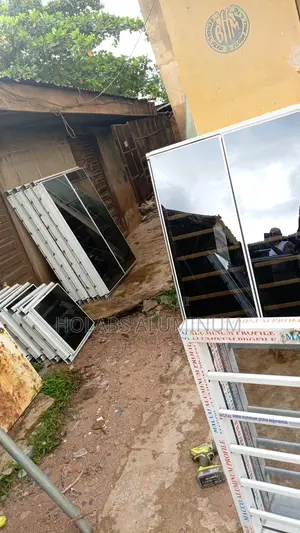 Transom With Black Glass Reflective With Burglary