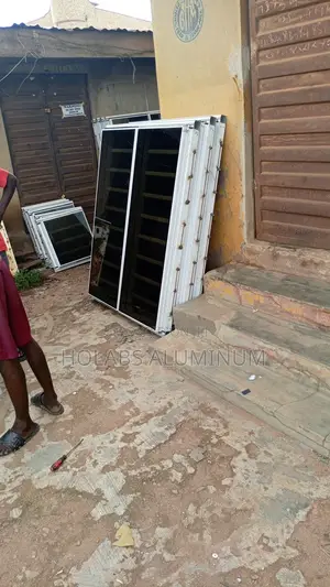 Transom With Black Glass Reflective With Burglary