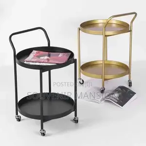 2 Tier Metal Serving Trolley Nordic Table
